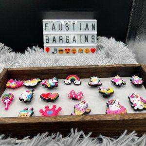 NEW 17 PC Unicorn Shoe Charms for Crocs Purses Bracelets Wristbands & More